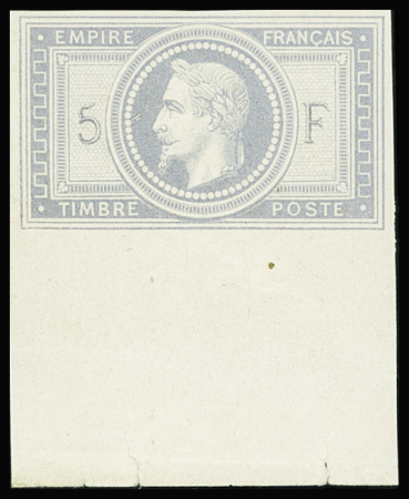 N°33c 5fr violet-gris, non dentelé, grand bdf, neuf
