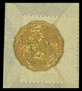 N°130 15c vert sous pochette avec étiquette dorée Au