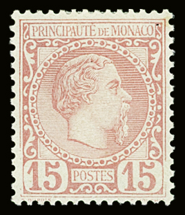N°5 15c rose, rare variété a (cf. Almasy) filet cassé