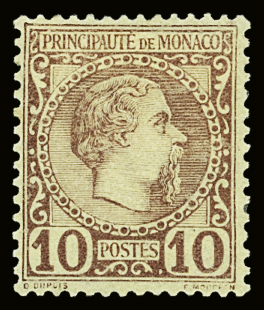 N°4 10c, variété d (cf Almasy) ornement droit sous