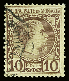 N°4 10c, variété d (cf Almasy) ornement droit sous