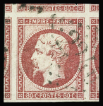 N°17B 80c rose, exceptionnelle pièce avec 5 voisins,