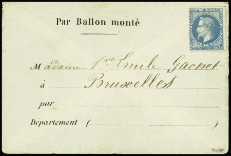 N°29, non oblitéré sur enveloppe à en-tête "par ballon