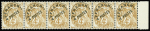 N°42 4c brun-jaune préo, bande de 6 horizontale BDF, neuf **, rousseur sur le timbre de gauche sinon TB