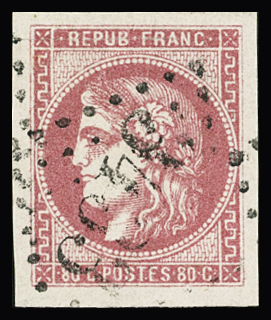 N°49 80c rose, obl. GC 3433 de Sommières (Gard), belles