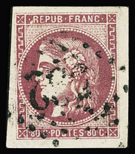 N°49 80c rose foncé, obl. GC 532 de Bordeaux, TB. Signé