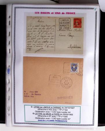 1925-60 Importante collection d'oblitération DAGUIN