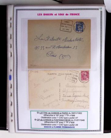 1925-60 Importante collection d'oblitération DAGUIN