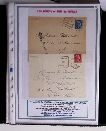 1925-60 Importante collection d'oblitération DAGUIN