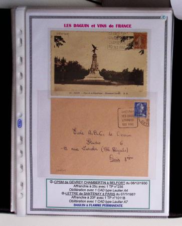 1925-60 Importante collection d'oblitération DAGUIN