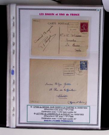 1925-60 Importante collection d'oblitération DAGUIN