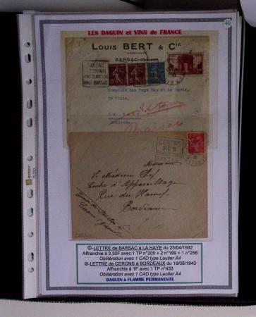 1925-60 Importante collection d'oblitération DAGUIN