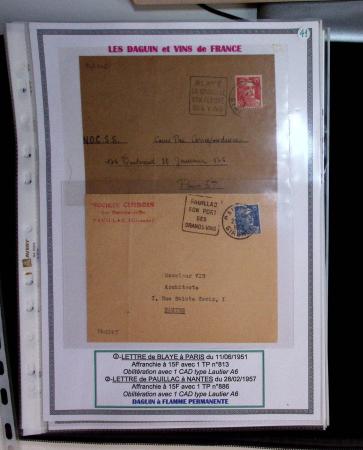 1925-60 Importante collection d'oblitération DAGUIN