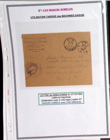 1925-60 Importante collection d'oblitération DAGUIN