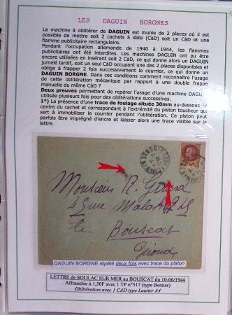 1925-60 Importante collection d'oblitération DAGUIN