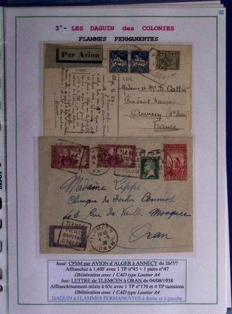1925-60 Importante collection d'oblitération DAGUIN