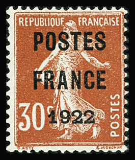 N°38 30c rouge, POSTES FRANCE 1922, neuf sans gomme,