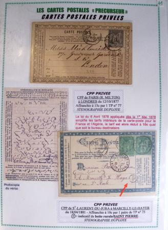 1875-90 Belle collection de cartes postales précurseurs