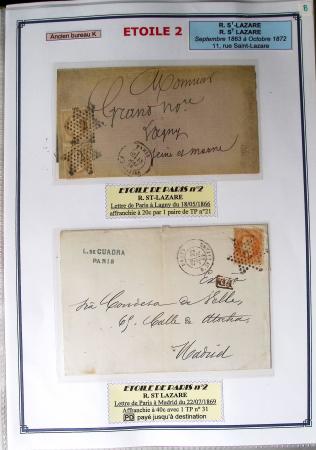 1863-76 Importante collection d'Étoiles chiffrées sur