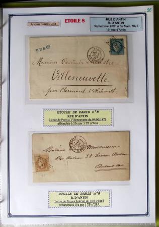 1863-76 Importante collection d'Étoiles chiffrées sur