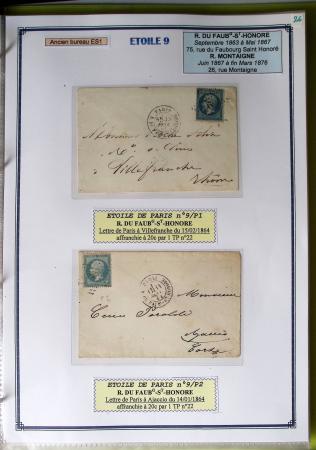 1863-76 Importante collection d'Étoiles chiffrées sur