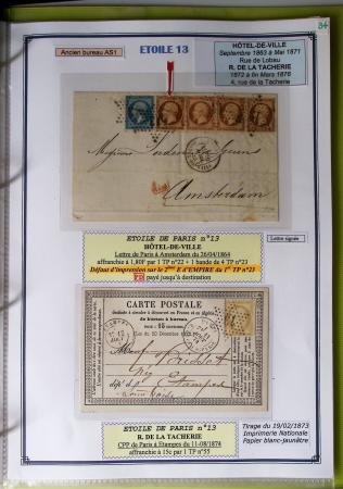1863-76 Importante collection d'Étoiles chiffrées sur