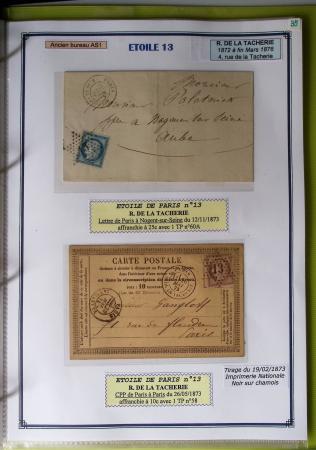 1863-76 Importante collection d'Étoiles chiffrées sur