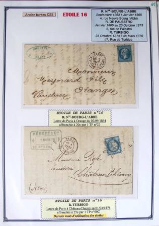 1863-76 Importante collection d'Étoiles chiffrées sur