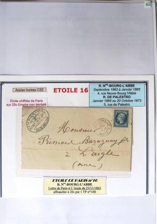 1863-76 Importante collection d'Étoiles chiffrées sur