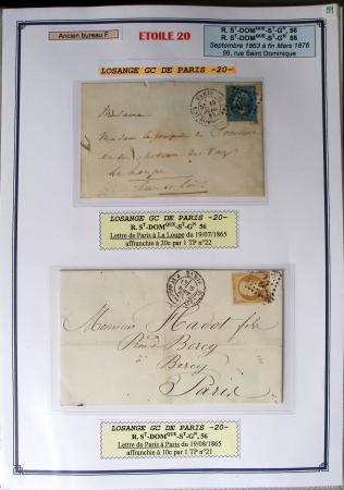 1863-76 Importante collection d'Étoiles chiffrées sur