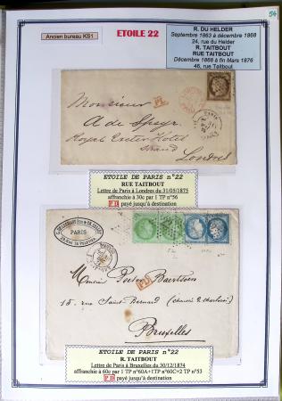 1863-76 Importante collection d'Étoiles chiffrées sur