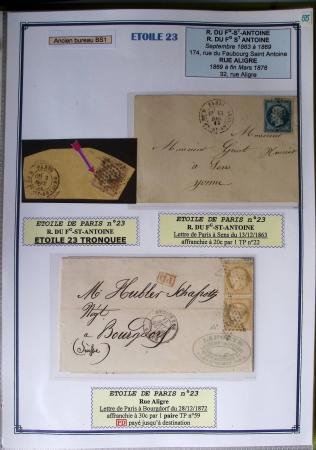 1863-76 Importante collection d'Étoiles chiffrées sur