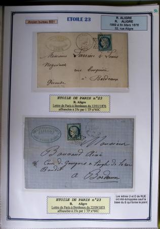1863-76 Importante collection d'Étoiles chiffrées sur