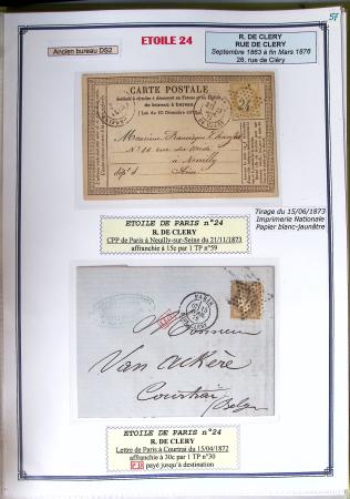 1863-76 Importante collection d'Étoiles chiffrées sur