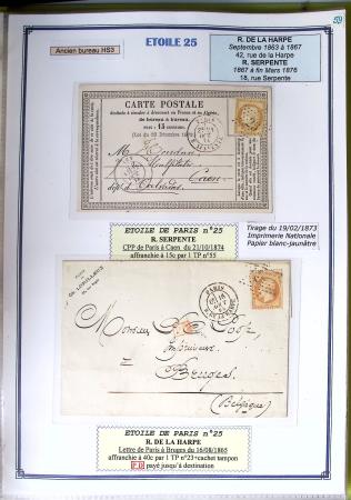 1863-76 Importante collection d'Étoiles chiffrées sur