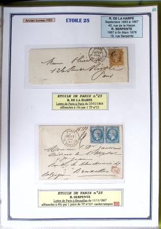 1863-76 Importante collection d'Étoiles chiffrées sur
