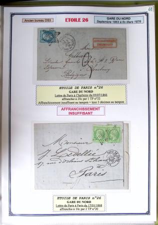 1863-76 Importante collection d'Étoiles chiffrées sur