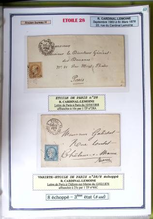 1863-76 Importante collection d'Étoiles chiffrées sur