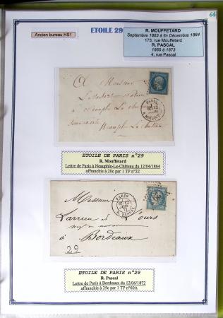 1863-76 Importante collection d'Étoiles chiffrées sur