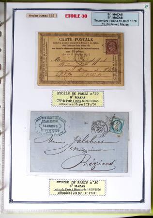 1863-76 Importante collection d'Étoiles chiffrées sur