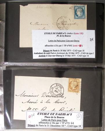 1863-76 Importante collection d'Étoiles chiffrées sur