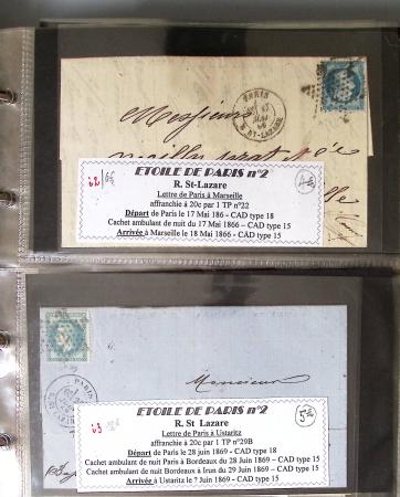 1863-76 Importante collection d'Étoiles chiffrées sur