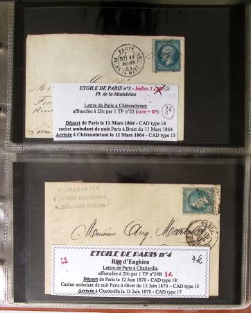 1863-76 Importante collection d'Étoiles chiffrées sur