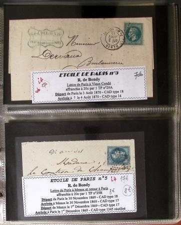 1863-76 Importante collection d'Étoiles chiffrées sur