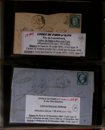 1863-76 Importante collection d'Étoiles chiffrées sur