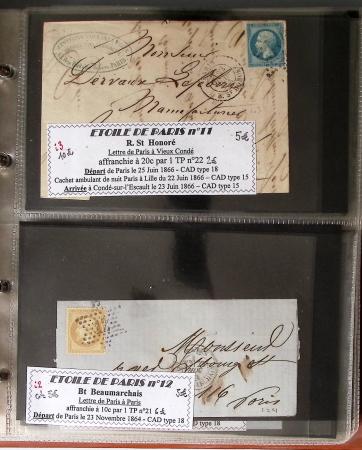 1863-76 Importante collection d'Étoiles chiffrées sur