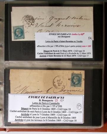 1863-76 Importante collection d'Étoiles chiffrées sur