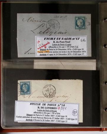 1863-76 Importante collection d'Étoiles chiffrées sur