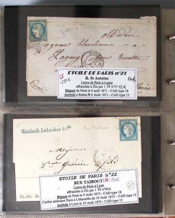 1863-76 Importante collection d'Étoiles chiffrées sur