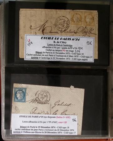 1863-76 Importante collection d'Étoiles chiffrées sur